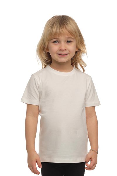 LOVETTI UniSex KidS Crew Neck Ecru T-Shirt - Short Sleeve