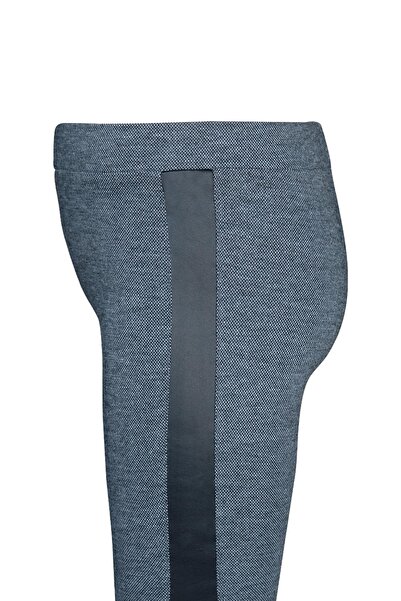 LOVETTI Colanți negri pentru fete cu țesătură piqué - Panou lateral din piele