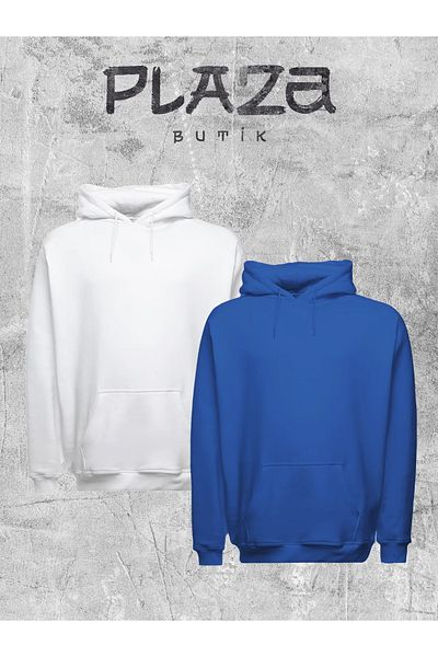 Plaza Butik Pachet de 2 hanorace supradimensionate cu glugă