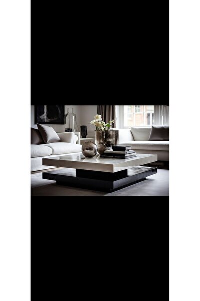 LUXURY VİLLA LUXURY ÜSTÜ BEYAZ CAMLI ALTI SİYAH İPEK MAT DOĞAL AHŞAP ORTA SEH...