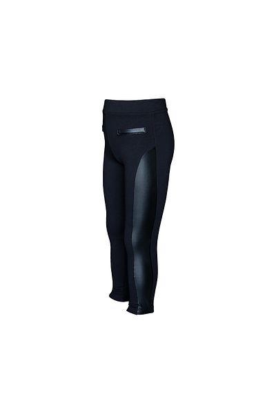 LOVETTI Girl's BlacK Leather Paneled Tights