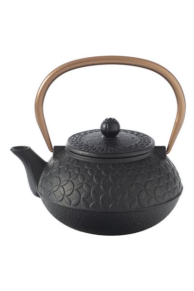 Secret de Gourmet Cast Iron Flower Pattern Teapot 1 Liter
