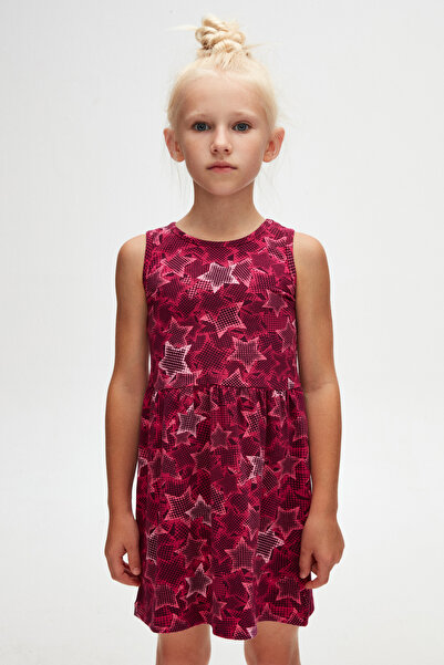 LOVETTI Pointing Stars Girls Pattern Sleeveless Dress