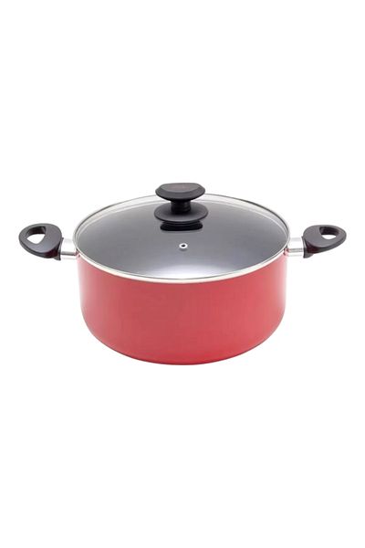 BETTY CROCKER Round Aluminium Casserole with Glass Lid 28 x 12cm