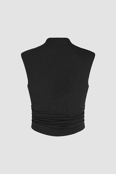 Hiccup Crop top cu jumătate de gât cu detaliu adunat