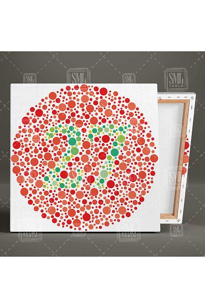 SML TABLO Testul de colorblindness Examen oftalmic Roșu Galben Albastru Verde Optician Pictură pătrată pe pânză