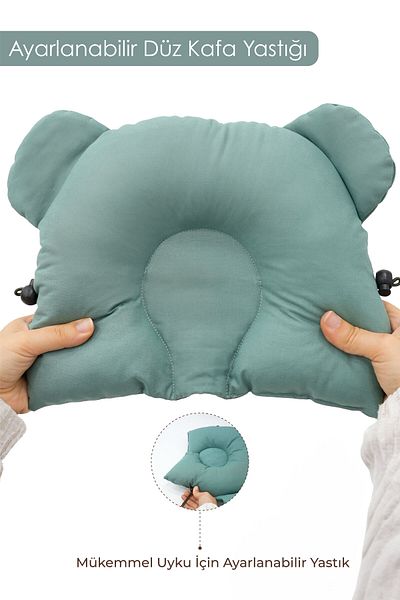 mordesign Adjustable Baby Flat Head Pillow, Newborn Head Pillow, Baby Sleeping Pillow, Morbear Series