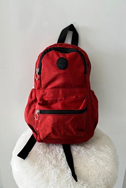 chantacim Kırmızı Paraşüt Kumaş Sırt Omuz Çantası Outdoor