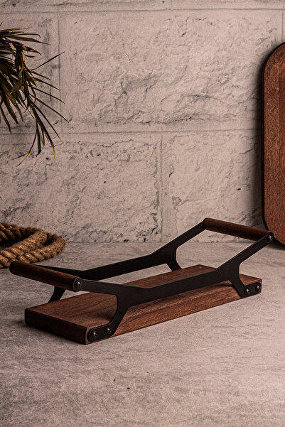 Snippy Elysia Timeless Wooden Tray with Metal Detail, 3 Round Square Presentation Tray, Compatible Tea Coffee