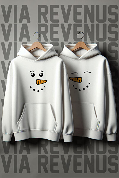 Vordevia Snjegović i Snježna žena Štampano Oversize kroj Kombinacija ljubavni...