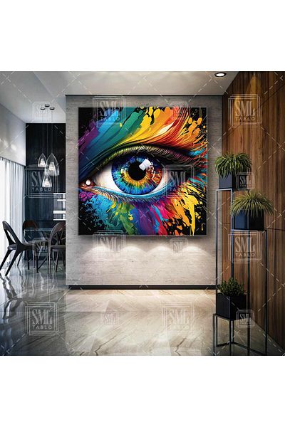 SML TABLO Street Art Graffiti Eye Doll Μοντέρνο διακοσμητικό τετράγωνος πίνακας σε καμβά