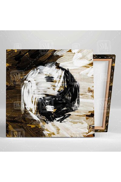 SML TABLO Ying Yang Abstract Yingyang Καλοσέρηδες και Κακοσέρες Ασπρόμαυρο Αντίθετο Αφηρημένο Τετράγωνο Πίνακας σε καμβά