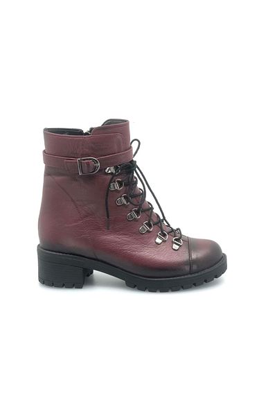 Kocamanlar Ayakkabı Brand 810 100% Leather Women's Long Boots Claret Red