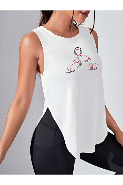 CDA DJ Man White Femei Sport Tank Top