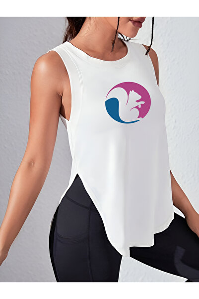 CDA Purple Blue Squirrel White Women's Sports Tank Top