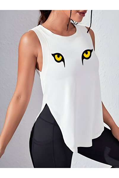 CDA Tricou sport pentru femei Cat Eye White