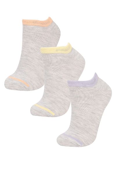 DeFacto Women's 3-Piece Cotton Booties Socks C6373Axns