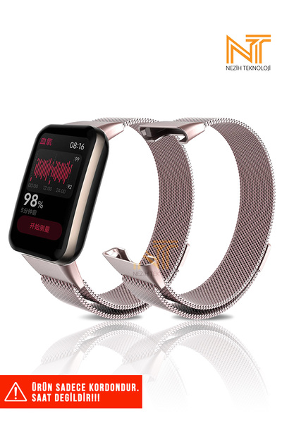Nezih Case Xiaomi Mi Band 7 Pro Uyumlu Milanes Hasır Örgü Metal Kordon