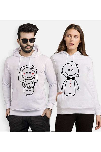 Tshirthane Bride Groom Lover Combinations Hooded Couple Combination