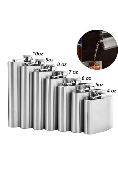 BGA 1Pc Outdoor Camping Stainless Steel Flask 7oz 8oz 9oz 10oz