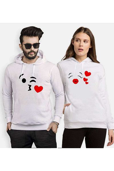 Tshirthane Kiss Lover Combinations Hooded Couple Combination