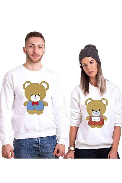 Tshirthane Teddy Bear Lover Combos Sweatshirt Couple Combination