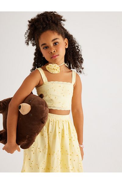 Koton Scalloped Strappy Crop Μπλούζα