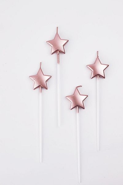 Le Mabelle Rose 4-Piece Star Candle