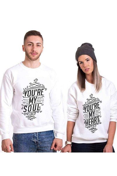 Tshirthane You're My Soul My Heart Lover Combinations Sweatshirt Couple Combination