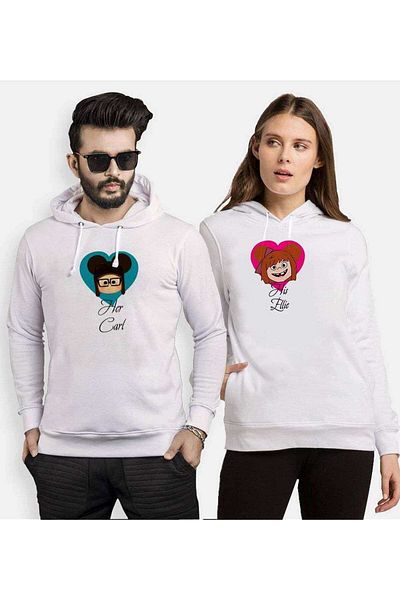 Tshirthane Carl Ellie Lover Combinations Hooded Couple Combination