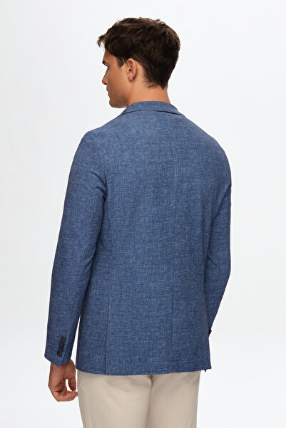 Tween Slim Fit Lacivert Viskon Karışımlı Kumaş Ceket