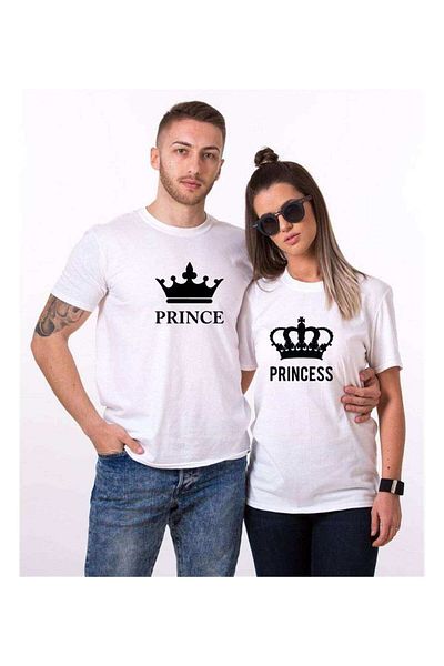 Tshirthane Lover Combinations Prince Princess T-Shirt - Couple Combination