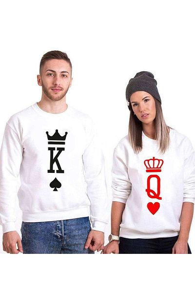 Tshirthane K Q King Queen Lover Combos Sweatshirt Couple Combination