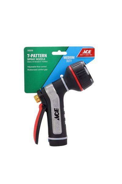 ACE 7-Pattern Spray Medium Duty Adjustable Hose Nozzle 7435316