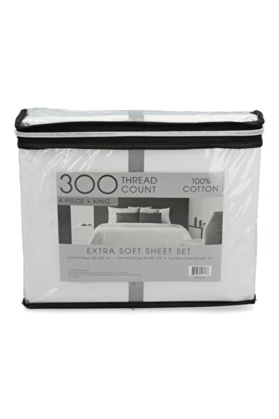 St. Mary'S 4-Piece TC300 Cotton Solid Dye Extra Soft Bed Sheet Set