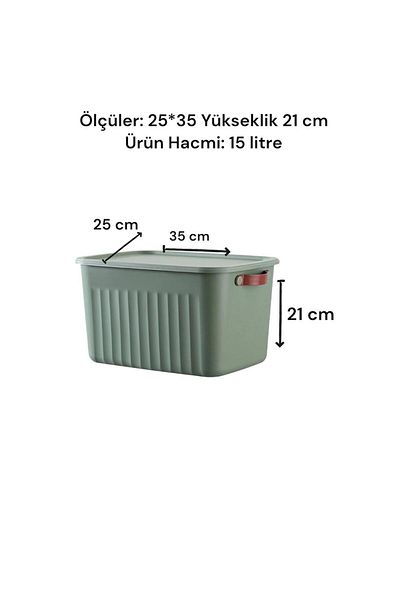 Bayev 3 Pieces 15 Lt Mix Organizer Box with Lid - Decorative In-Cabinet Organizer