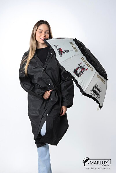 Marlux İstanbul Figürlü Siyah Kadın Şemsiyesi M21mar109r002