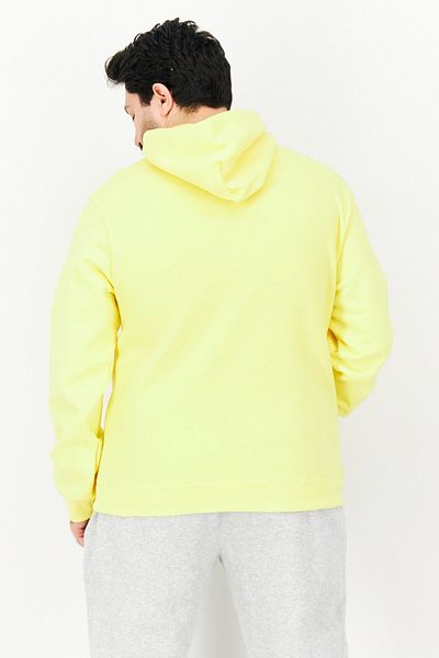 Vision Street Wear Men Hooded Long Sleeve Embroidered Logo Sweatshirt, Yellow