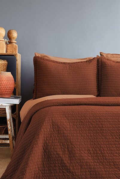 İssimo Home Savanna Yıkanmış %100 Pamuk Poplin Bakir Yatak Örtüsü 180*260Cm.