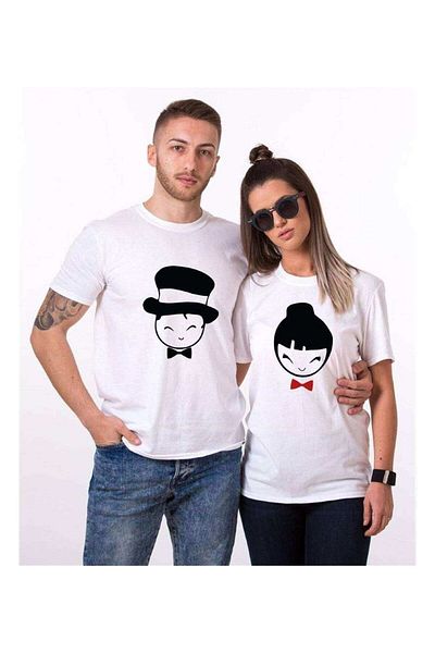 Tshirthane Happy Couple Lover Combinations T-shirt Couple Combination