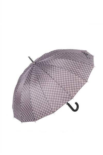 Marlux Rst Gri Kareli Ekose Fiber 16 Telli Erkek Baston Şemsiye M21marrst02r005