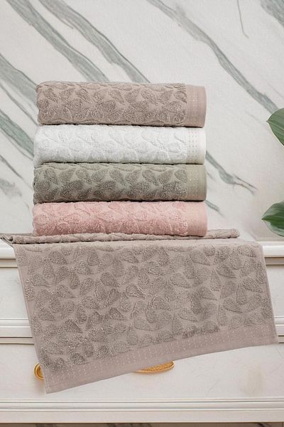 Altınbaşak Кърпа за баня от жакард и бамбук, 4 части - Estate Assorti