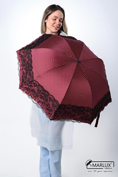 Marlux Bordo Çantalı Ve Dantelli Kadın Şemsiye M21mar362r001