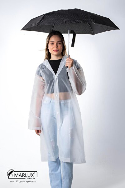 Marlux Siyah Puantiyeli Çanta Boy Kadın Şemsiye M21mar210pr01