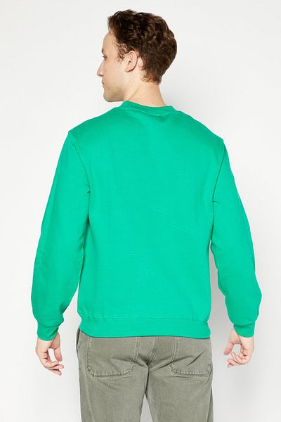 Vision Street Wear Men Crew Neck Embroidered Logo Sweatshirt, Green