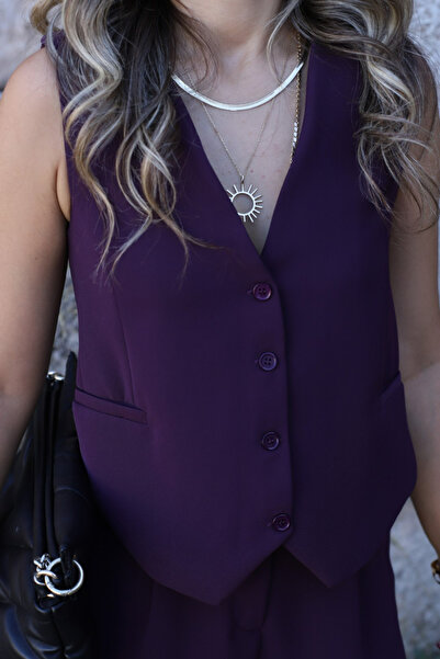 bytugcekaya Чорний жилет з чотирма ґудзиками