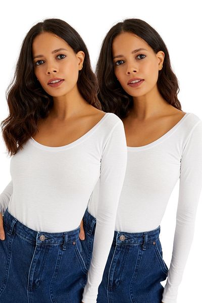 modavingo Women's White Princess Collar Long Sleeve Set of 2 Badi