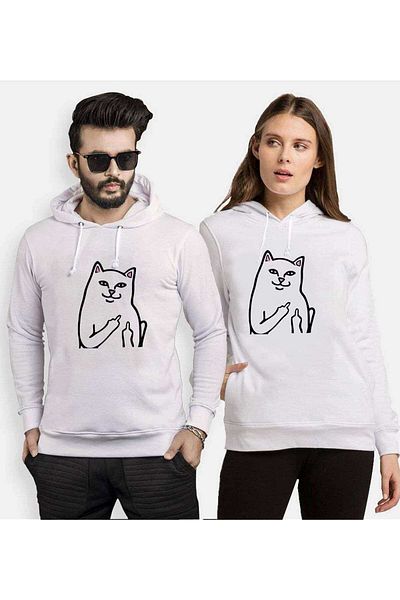 Tshirthane Cat Girl Boy Lover Combinations Hooded Couple Combination