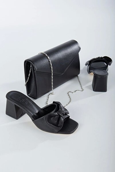 GULT Жіночий комплект із сумки та капців на підборах товстим 5 см