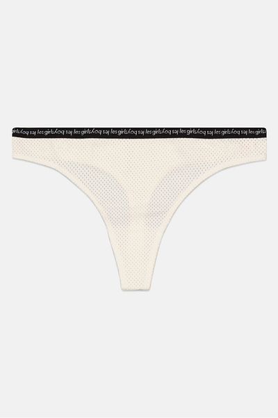 Les Girls Les Boys Women Brand Logo Pull On Panty, Cream